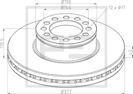 PE AUTOMOTIVE Jarrulevy 036.144-00A